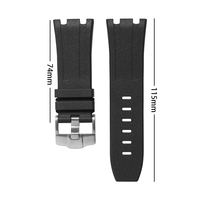 Jettda 28mm Kompatibel mit AP 15500/15400/26331 FKM Gummi-Uhrenarmband Gummi-Handgelenksband Sport-Taucherarmband Uhrenband