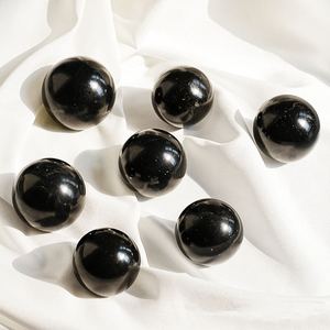 Hand-Polished Black Tourmaline Healing <b>Crystal</b> Sphere Factory Price Natural Black Tourmaline Decorative Ball for Sale - Product Image 2