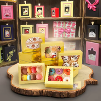 Boîte à dessert rose en carton rigide recyclable personnalisée avec gaufrage pour l'anniversaire de bébé, les chocolats, les bonbons de mariage, les boîtes pliantes