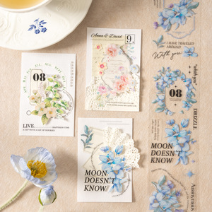 2M/Rouleau PET Tape Smell the Flowers Speak Series INS Flower Handbook DIY Decorative Recyclé Stickers - Product Image 4