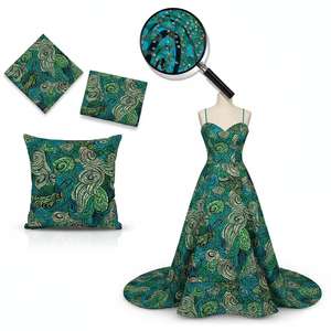 Paillettes GrandSuper Or Cire Paillettes Style Boutique Africain Pagne Tissus Séduisant <span class=keywords><strong>Paon</strong></span> 100% Coton Pierres Africaines <span class=keywords><strong>Tissu</strong></span> Pagne - Product Image 3