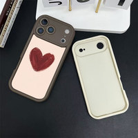 Coque de téléphone portable en TPU souple imprimée Cœurs Rouge Vin pour iPhone 17 15 Pro 12 6 Plus