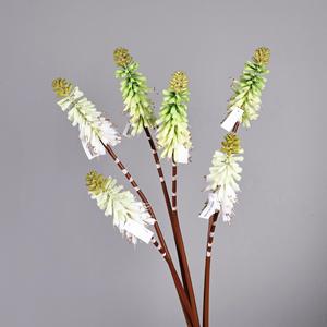 Fleurs artificielles de lys torche Meng Jie en soie pour arrangement floral, décoration de maison, mariage, extérieur, blanc, vert, orange - Product Image 2