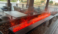 Chimenea Eléctrica Moderna de Acero para Decoración del Hogar, Chimenea de Vapor de Agua con Inserto Atomizador LED, Llama Inteligente, Vapor 3D