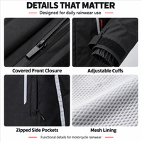 Ensemble de pluie réfléchissant et imperméable personnalisé en pongé enduit PU, veste et pantalon avec capuche amovible et couvre-chaussures en option, vente en gros