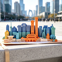 Winpsheng Wholesale180 °    Tarjeta de Felicitación con Diseño Arquitectónico del Horizonte de Pekín, Hecha a Mano con Corte Láser, Tarjeta 3D Pop-up