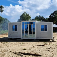 Conteneur d'expédition extensible de 20 pieds Prix de la maison Cabine portable pliable de 2 chambres à coucher Maison modulaire mobile portable Structure en acier
