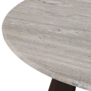 Tavolino da Caffè Rotondo con Piano in Marmo e Base in Legno Scultoreo per Arredamento Soggiorno - Product Image 6