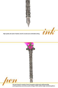 Juego de Plumas de Escritura Vintage 2026, Delicadas y de Colores, con Soporte, para Regalo de Boda - Product Image 3