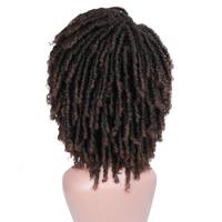 HANNE Perruque synthétique courte torsadée style dreadlocks pour femmes et hommes noirs, bouclée afro (1B/30) # )