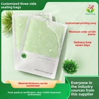 Sachet d'emballage refermable à fermeture éclair trois côtés en aluminium pour masques oculaires personnalisés et produits de soin de la peau à usage cosmétique