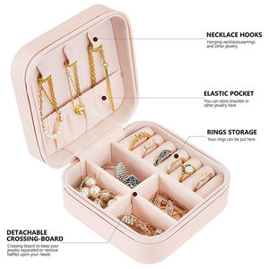 Jinsky, organizador para mujeres y niñas, pendientes, cuero Pu, joyero portátil, embalaje de joyería, Cajas de Regalo, caja de viaje - Product Image 2