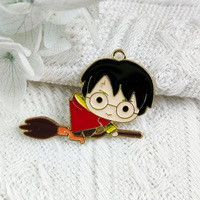 2023 fournisseur de bijoux en alliage métallique émail mignon école de magie charmes de dessin animé pendentif pour collier Bracelet fabrication de bijoux