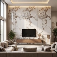 Panneau mural en marbre de charbon de bambou imperméable, résistant à l'humidité, ignifuge, décoratif, panneau de cristal pour revêtement mural intérieur