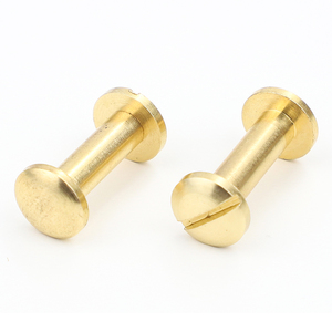 Vis à tête fendue, goujons et rivets en laiton et cuivre de haute qualité, M4 Grade 4.8, diamètre de tête 8-10mm, rivets pour ceintures et cuir, photo - Product Image 1