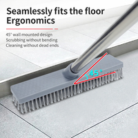 Brosse de sol en fil d'acier inoxydable de tige de poignée télescopique pour nettoyer les cours couvertes de mousse de sols de ciment