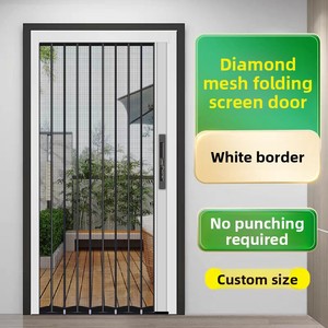 Hiện đại gấp muỗi màn hình Cửa kim cương lưới màn hình trượt cho chống mèo chống chuột chống trộm có thể thu vào vô hình bán buôn - Product Image 5