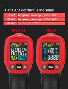 MAYILON HT650B termometro Laser digitale a pistola per temperatura portatile senza contatto da-30 a 550 gradi con termometro CE ROHS - Product Image 2