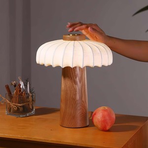 Table <b>Lamp</b> Walnut Wood Grain <b>Led</b> <b>Light</b> Source E27 Bulb Base Switch Control Hotel Guesthouse Decorative Ambient Lighting - Product Image 4