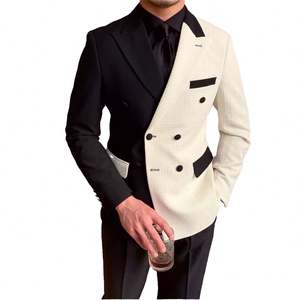 Breathable Worsted Double Breasted Design for <strong>Wedding</strong> Banquet Dress Two-Piece Business <strong>Suit</strong> for Groom Best <strong>Man</strong> Button Fly - Product Image 1