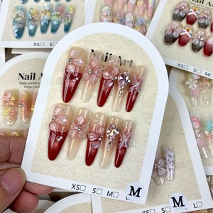 <span class=keywords><strong>Ongles</strong></span> artificiels de haute qualité, personnalisés, réutilisables, à couverture complète, imprimé léopard, style français, multi-tailles, en acrylique - Product Image 4