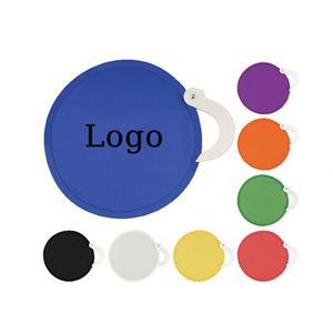 Custom Foldable Fans With Handle Collapsible Pocket Nylon <b>Fold</b> up Hand Fans Round Flying - Product Image 1