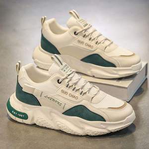 Chaussures de course en dentelle pour hommes, collection printemps-été, best-seller, en maille respirante, légères, style sport et plateforme, pour la marche. - Product Image 1