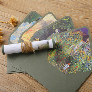 Wholesale Custom Monet <strong>Pattern</strong> <strong>Inner</strong> <strong>Design</strong> Kraft Paper A3 A4 A5 Different Size Packaging Letter Envelope