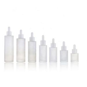 Luxury Empty <b>10ml</b> 15ml 30ml 40ml 50ml 60ml 80ml 100ml 120ml Cylinder Frosted Glass Oil Dropper <b>Bottle</b> With Gold Dropper - Product Image 1