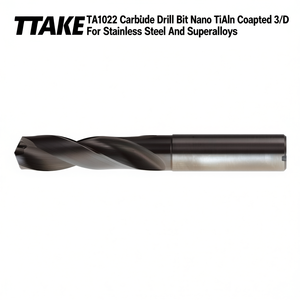 Broca de carburo Ttake TA1022 con revestimiento Nano TiAlN 3xD para acero inoxidable y superaleaciones - Product Image 2