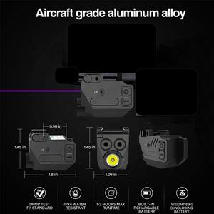 Senter taktis isi ulang daya USB, Kombo sinar hijau ungu dan lampu LED putih untuk menembak - Product Image 3