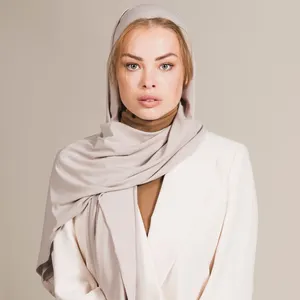 Premium Quality Muslim Soft Jersey Scarf Women Shiny Jersey Hijab Opaque Stretchy Viscose Jersey Scarf 180*70cm Satin Shawl