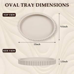 Plateau ovale pour décor de table basse, plateau de table basse en béton de 13 ", plateaux décoratifs pour centres de table. - Product Image 6