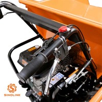 Sinolink Wheel Dumper 9HP 270cc Moteur à essence Haute efficacité Pneus à profondeur de bande de roulement élevée Déchargement mécanique Capacité de charge de 500 kg