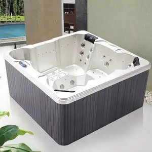 Spa Acrylic Hot Tubs 1 Set Freestanding Massage Pool New Massage Square Modern Product Jakuzzy 6 Person Spa Whirlpool Outdoor