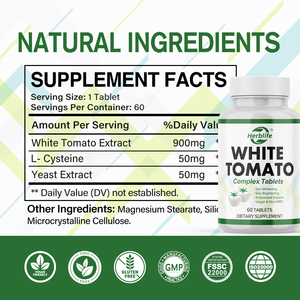 Compléments alimentaires à base de cristal de tomate naturel OEM ODM, très demandés, comprimés d'extrait de tomate blanche pour éclaircir et blanchir la peau - Product Image 4
