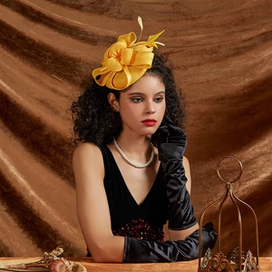 Elegante Sombrero Pequeño Fascinator para Mujer con Flor <span class=keywords><strong>de</strong></span> Sinamay y Cinta, Ideal para Bodas, Iglesia, Eventos Deportivos - Product Image 4