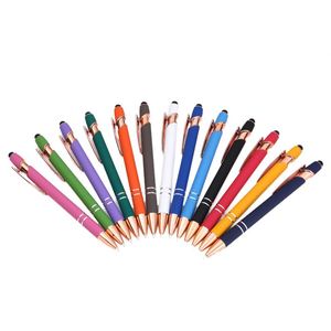 ปากกาลูกลื่นโลหะสีขาวพร้อมปลายสัมผัสหน้าจอแบบพกพาสำหรับกีฬาและเกม - Product Image 1