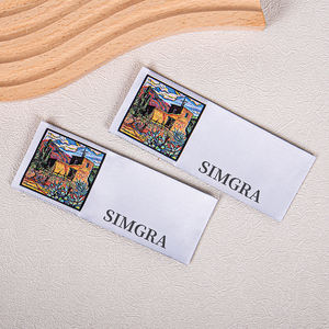Logotipo de Damasco tejido personalizado, etiqueta de <span class=keywords><strong>ropa</strong></span> para coser, etiqueta tejida rectangular a todo Color para accesorios de <span class=keywords><strong>ropa</strong></span>, bolsa de diseño privado - Product Image 3