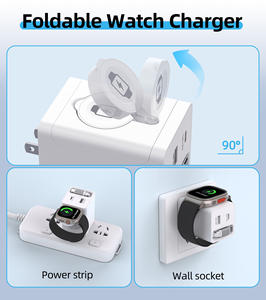 Chargeur GaN à charge rapide PD30W pour dropshipping, prise EU/<span class=keywords><strong>USA</strong></span>, câble rétractable pliable de 75 cm, chargeur de montre portable dissimulé - Product Image 2