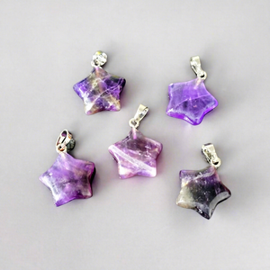 High Grade Agate Natural Crystal Flat Star Gemstone Wholesale Hot Sale Fashion Jewelry Minimalist Pendant Feng Shui Love - Product Image 1