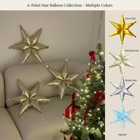 Decoración Navideña, Globo de Aluminio en Forma de Estrella Hexagonal para Colgar en la Pared