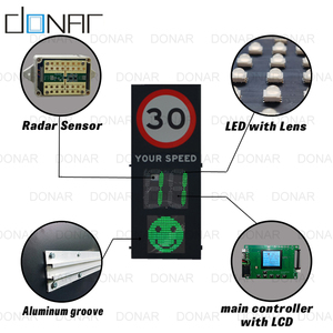 Güneş enerjisi 2 haneli 10-99 ekran radar hız işareti düello LED renk radar hız işareti - Product Image 5