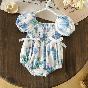 <span class=keywords><strong>Ropa</strong></span> de Bebé Verano 2026, Estilo Dulce con Encaje, Lazo y Estampado, <span class=keywords><strong>Ropa</strong></span> de Bebé con Bolsillo en la Parte Trasera, <span class=keywords><strong>Ropa</strong></span> de Bebé Triangular - Product Image 2