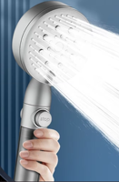 Pommeau de Douche Filtrant Pressurisé pour Chauffe-Eau, Élimination du Chlore, Portable, Économiseur d'Eau, Finition Nickel Moderne, Idéal Hôtels et Appartements