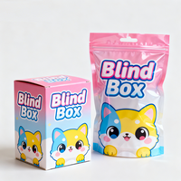 [Sur mesure uniquement] Boîte en carton à languette personnalisée, motifs colorés, boîte en carton à languette pour emballage de boîte mystère Pop Mart