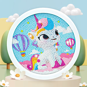 Dessin animé <span class=keywords><strong>licorne</strong></span> bricolage <span class=keywords><strong>diamant</strong></span> peinture Kit rond encadré cristal Art Puzzle pour enfants Animal <span class=keywords><strong>diamant</strong></span> peinture - Product Image 1