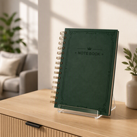 Carnet à spirales A5 en cuir rigide, 100 feuilles, ligné, cadeau pour le bureau, l'école, l'écriture