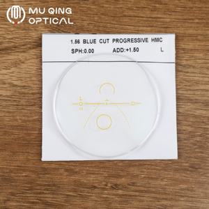 Lente de bloqueo azul 1,56 de alta calidad Anti luz azul progresivo corte azul lentes Hmc lente óptica - Product Image 1
