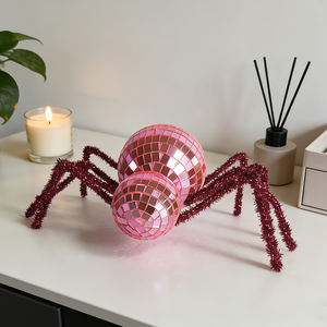 Chuang De Halloween <span class=keywords><strong>Disco</strong></span> Ball Spider, décoration d'araignée effrayante qui brille dans le noir pour fête de maison hantée, décoration d'Halloween - Product Image 4